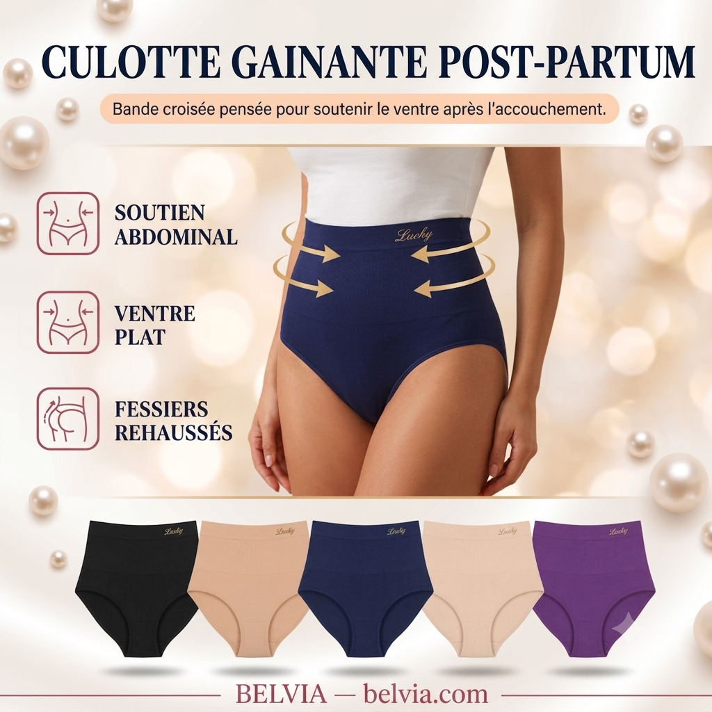Culotte Gainante Sans Couture – Taille Haute & Effet Ventre Plat