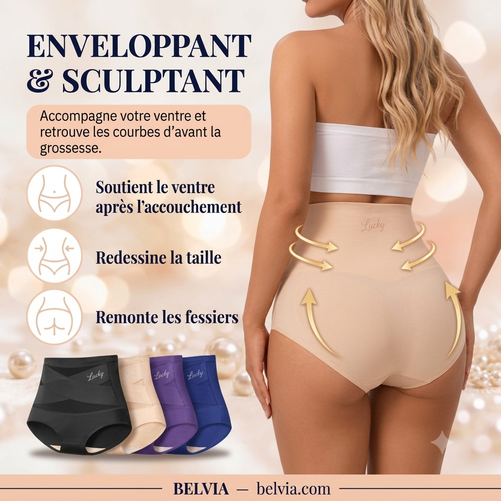 Culotte Gainante Sans Couture – Taille Haute & Effet Ventre Plat